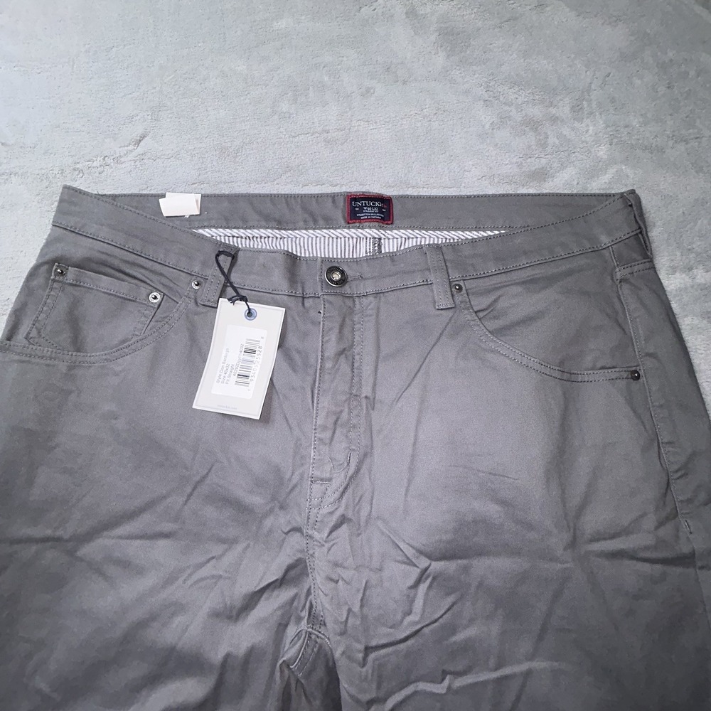 UNTUCKit Don Santiago Pants 40x32 Gray Straight Fit Stretch NWT Mens
